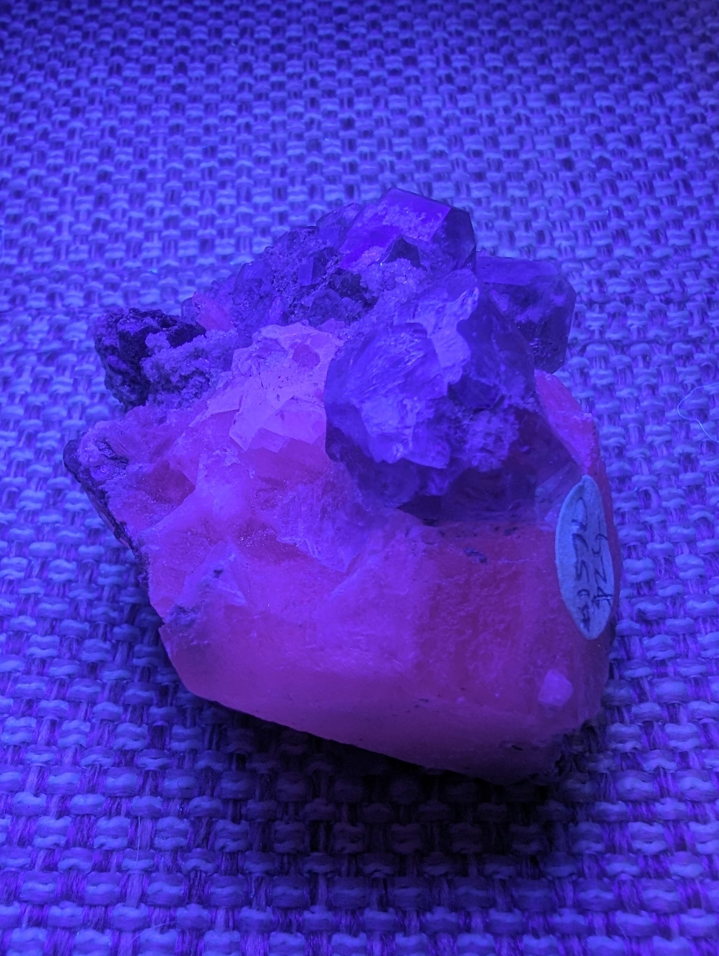 Calcite with Purple Fluorite cluster 103g Rocks and Things