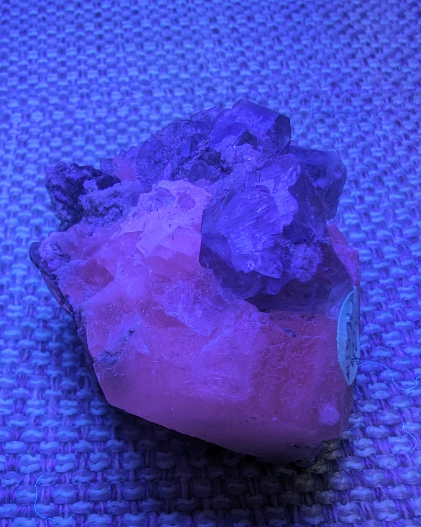 Calcite with Purple Fluorite cluster 103g Rocks and Things