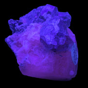 Calcite with Purple Fluorite cluster 103g  in UV light - Rocks and Things Store