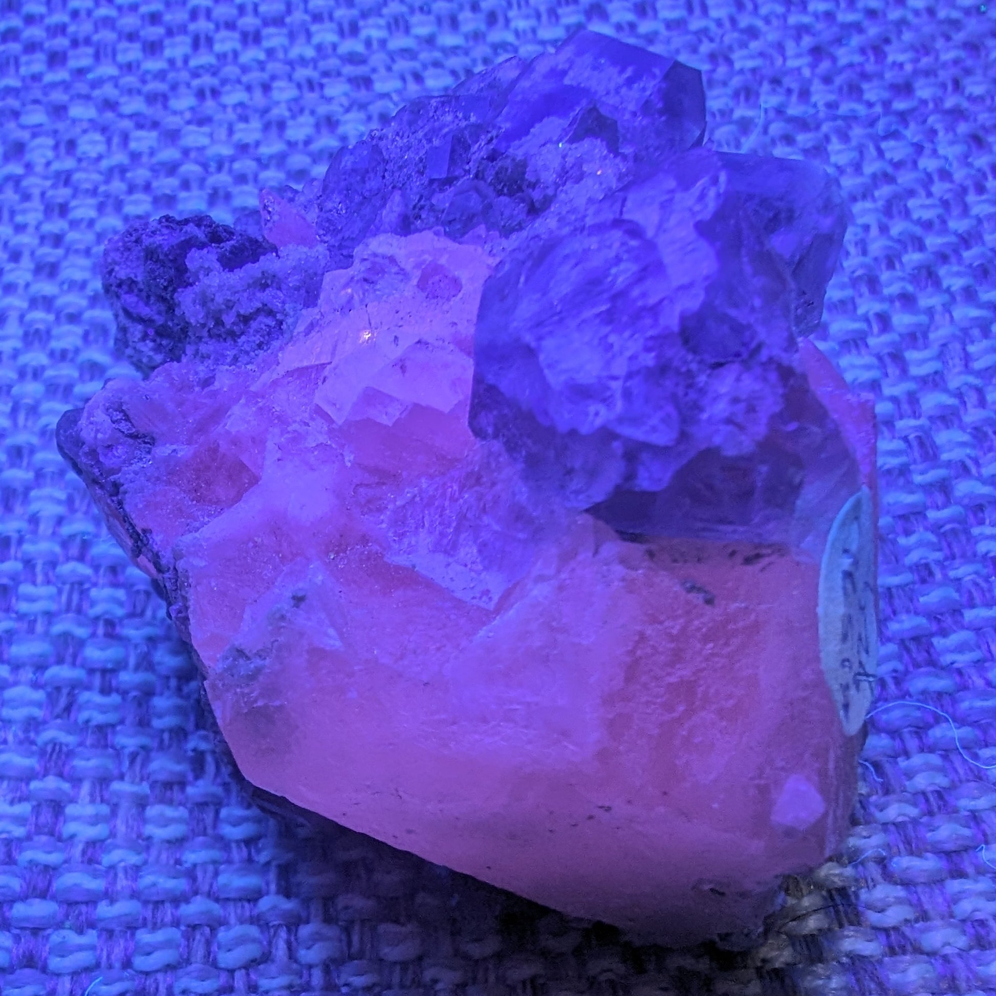 Calcite with Purple Fluorite cluster 103g Rocks and Things