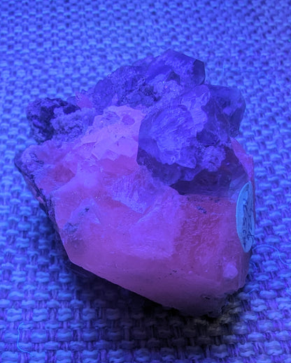 Calcite with Purple Fluorite cluster 103g Rocks and Things