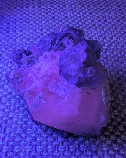 Calcite with Purple Fluorite cluster 103g Rocks and Things