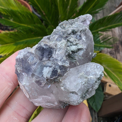 Calcite with Purple Fluorite cluster 103g Rocks and Things