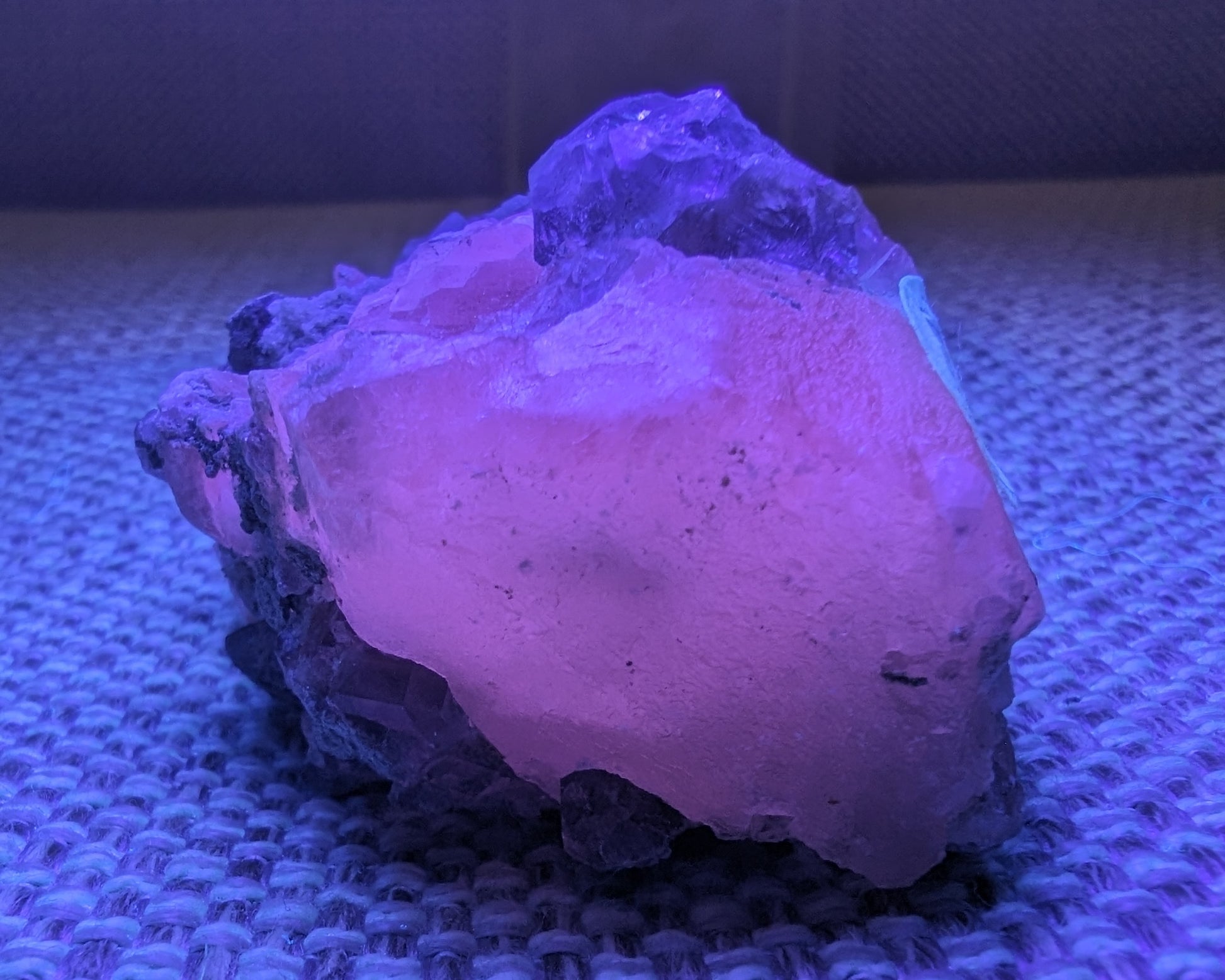 Calcite with Purple Fluorite cluster 103g Rocks and Things