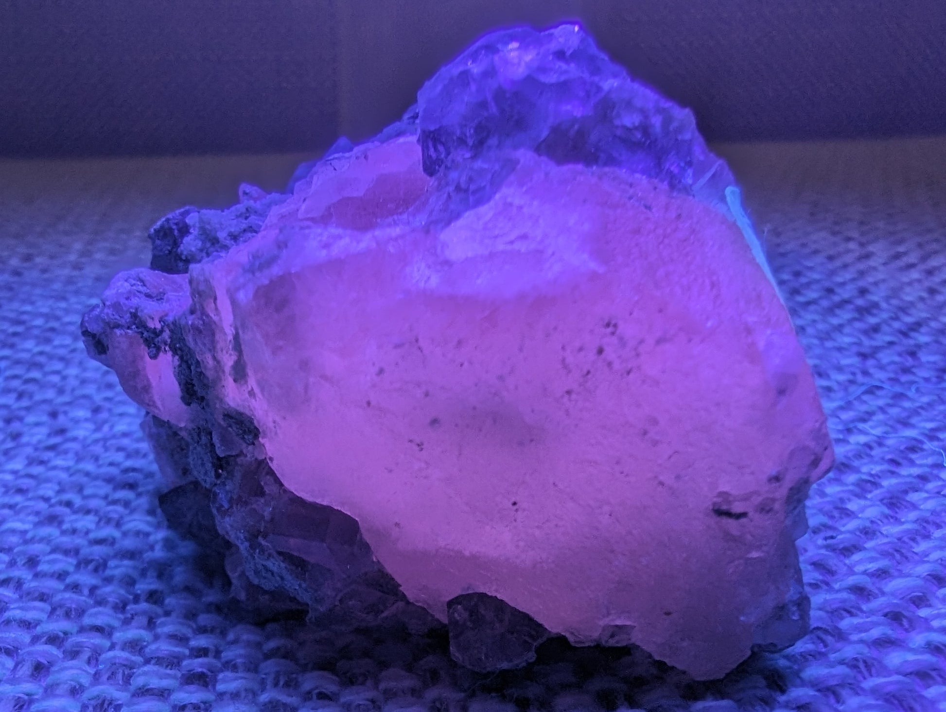 Calcite with Purple Fluorite cluster 103g Rocks and Things