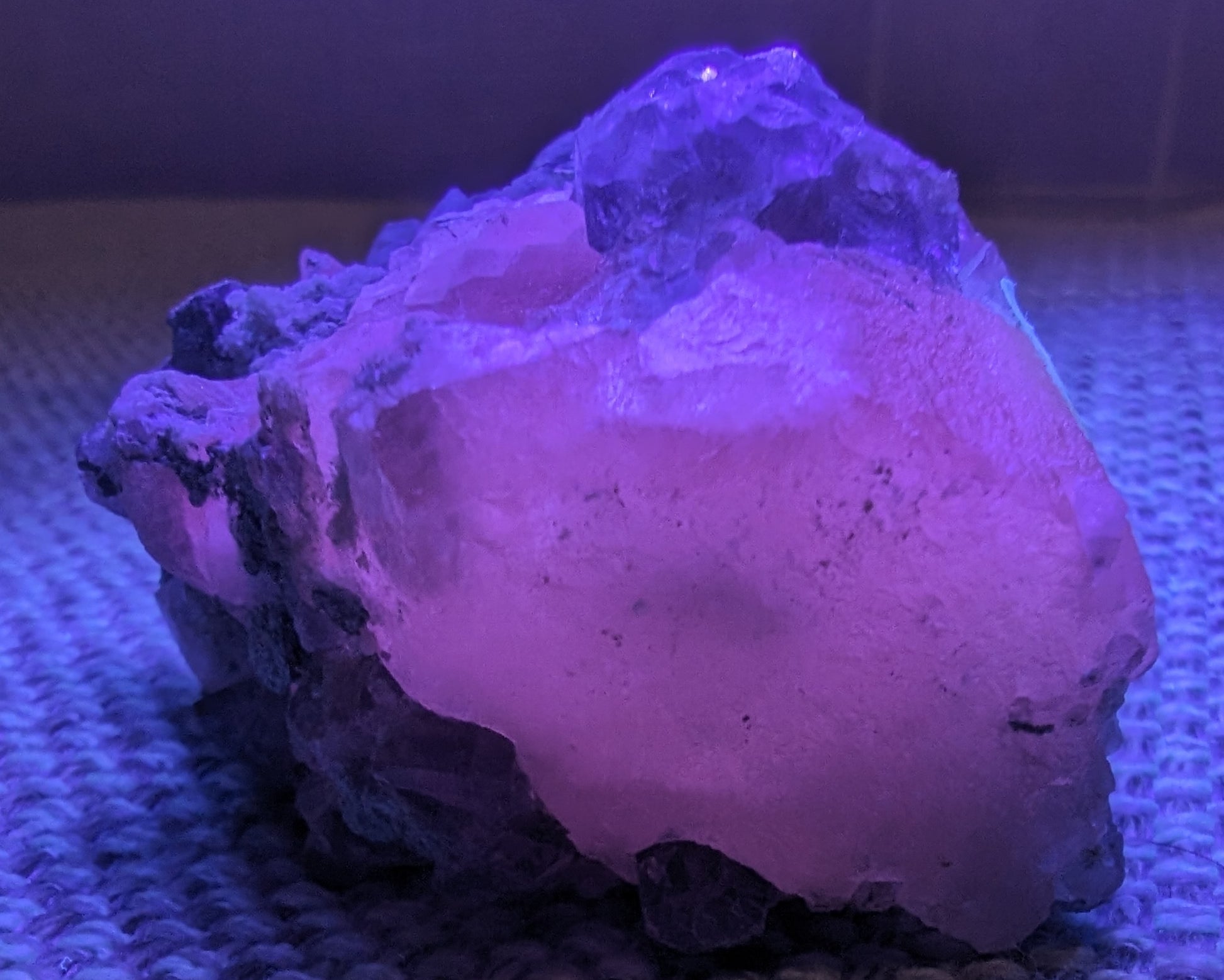 Calcite with Purple Fluorite cluster 103g Rocks and Things