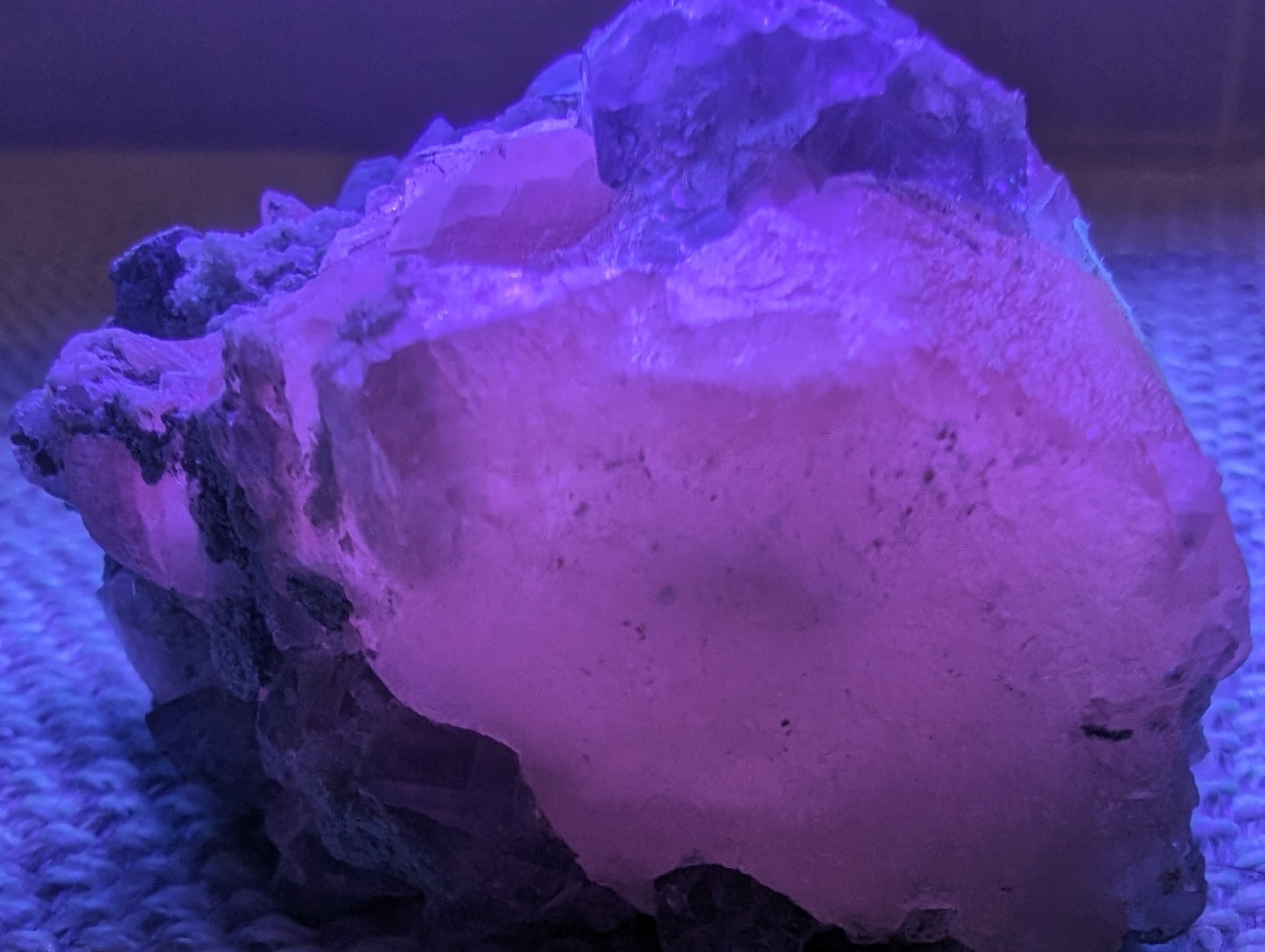 Calcite with Purple Fluorite cluster 103g Rocks and Things