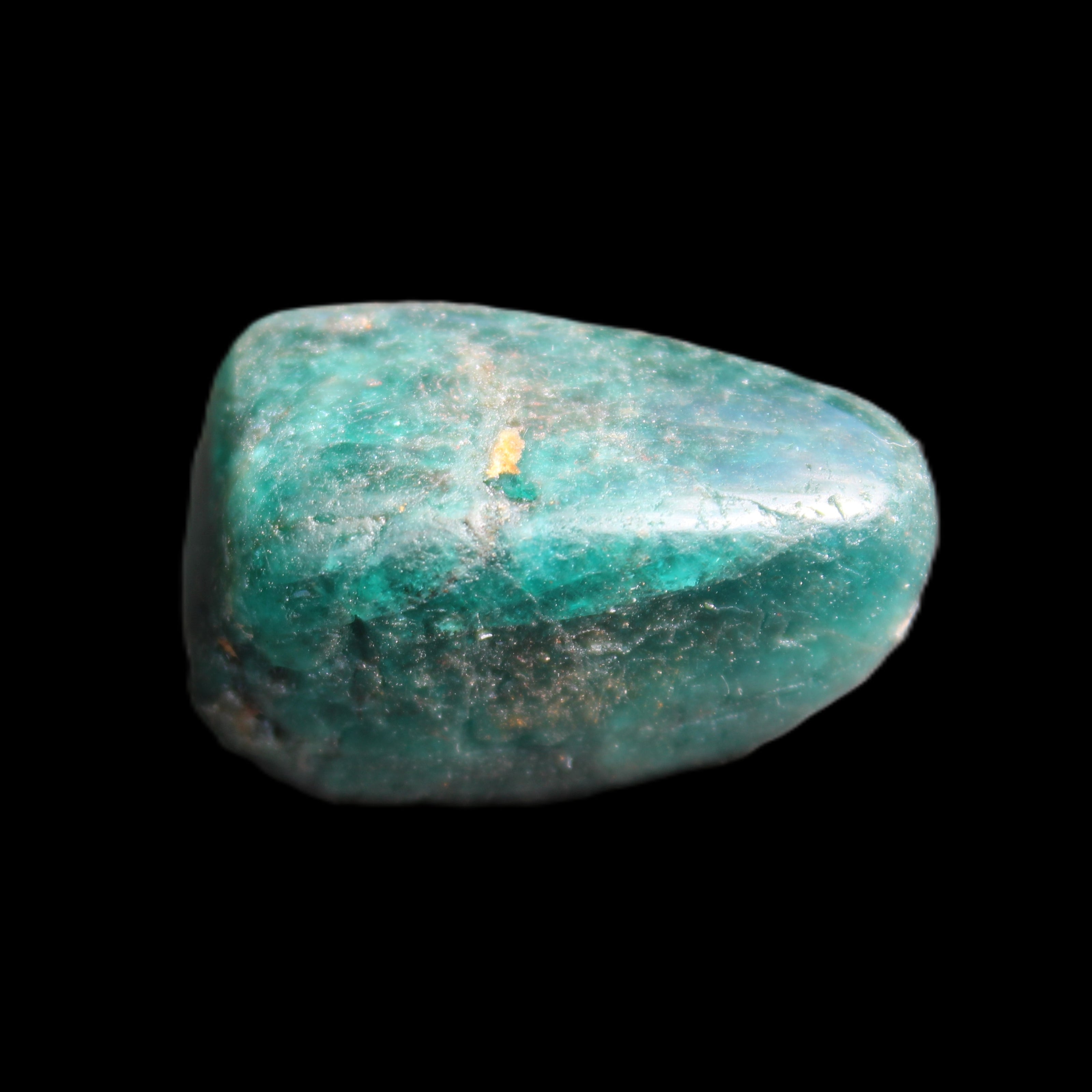 Blue Apatite tumbled stone 12-13g in sunlight - Rocks and Things Store