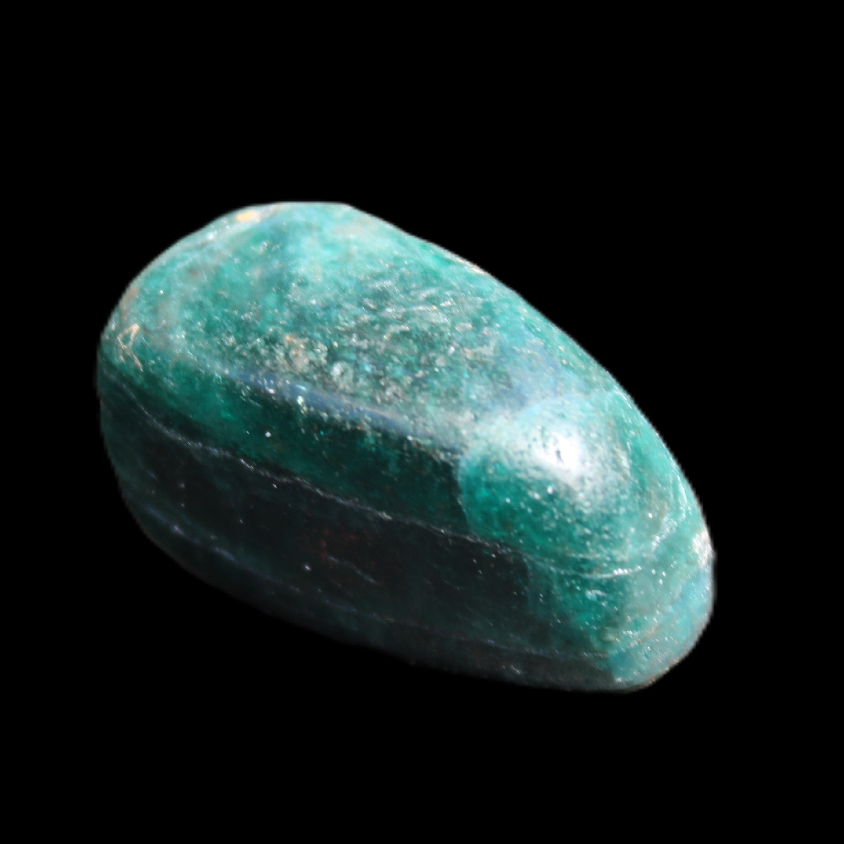 Blue Apatite tumbled stone 12-13g in sunlight - Rocks and Things Store