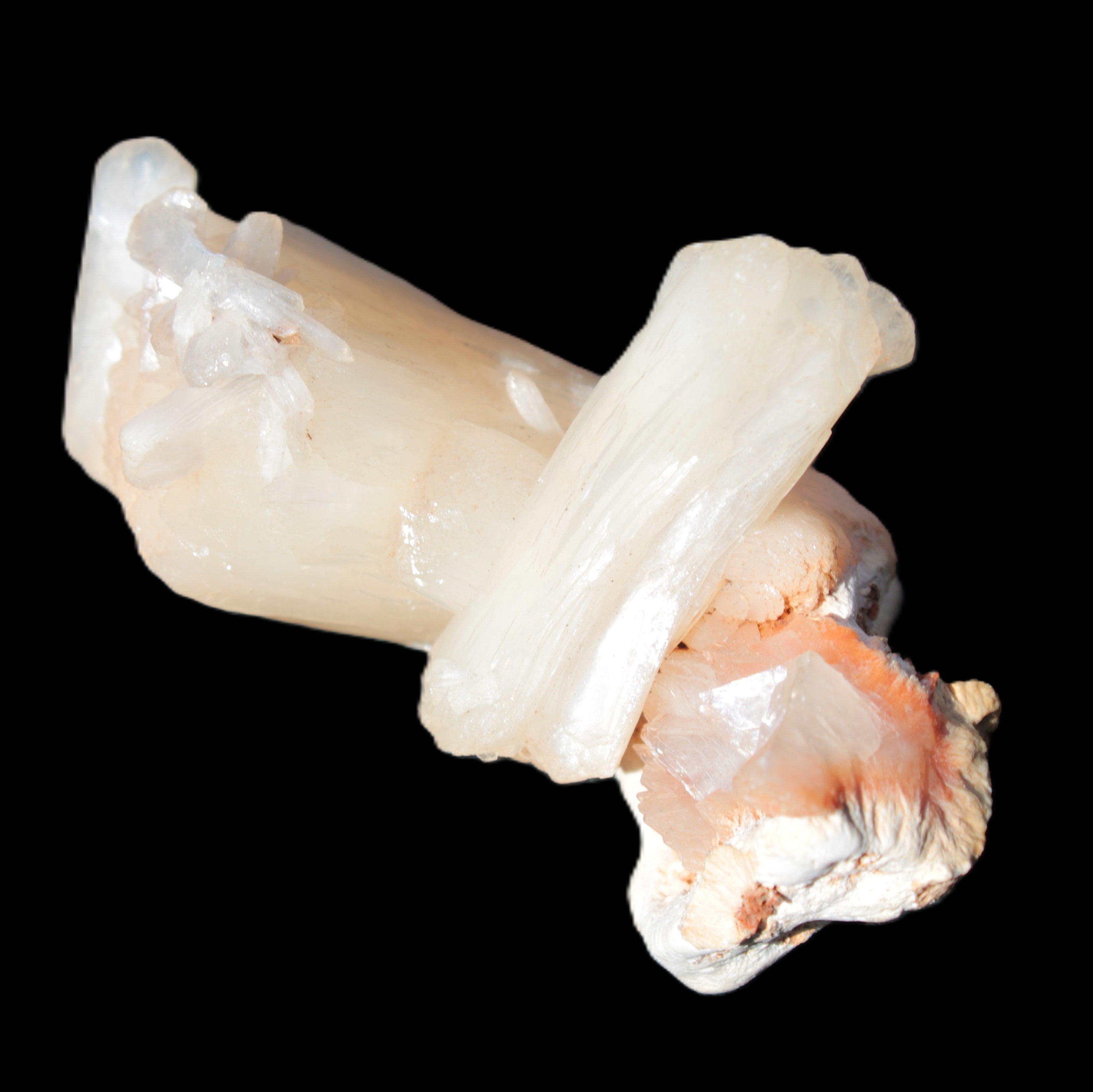 Apophyllite and Calcite Zeolite 77g in sunlight - Rocks and Things Store