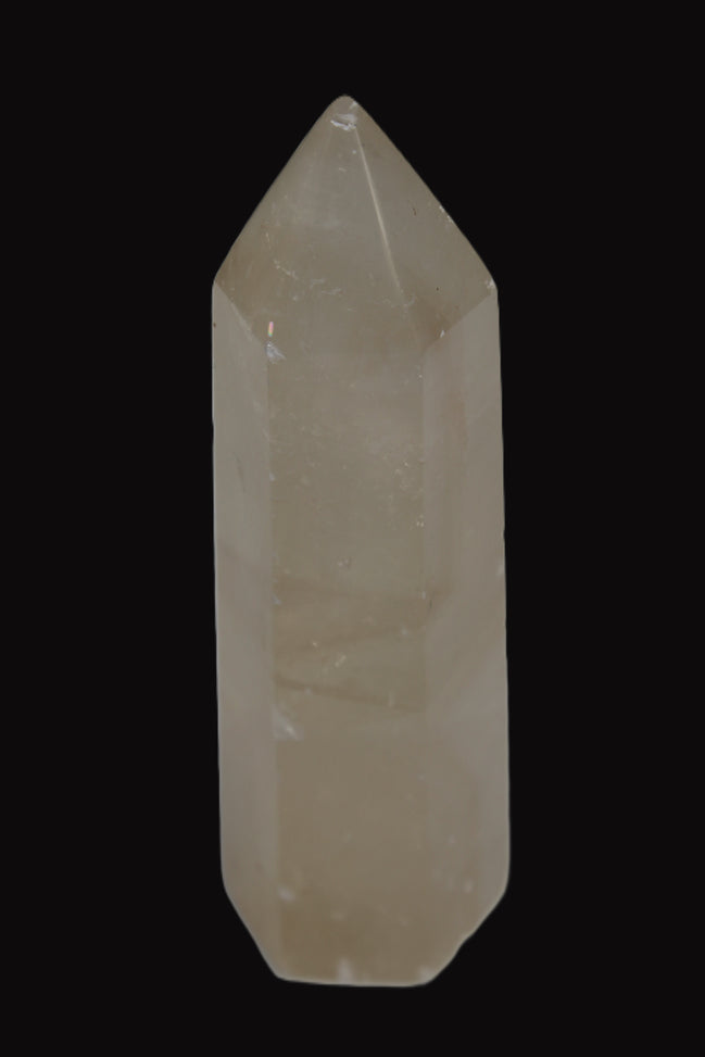 Yellow Calcite spar obelisk from Iceland 216g in sunlight Rocks and Things Store