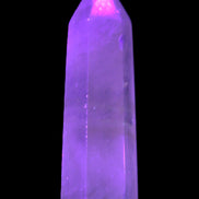 Yellow Calcite spar obelisk from Iceland 216g in UV light Rocks and Things Store