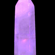 Yellow Calcite spar obelisk from Iceland  216g in UV light - Rocks and Things Store