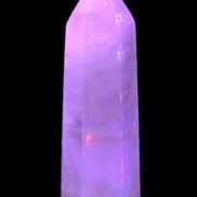 Yellow Calcite spar obelisk from Iceland  216g in UV light - Rocks and Things Store