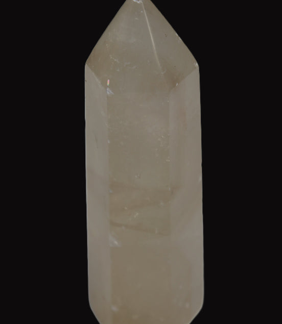 Yellow Calcite spar obelisk from Iceland 216g in sunlight Rocks and Things Store