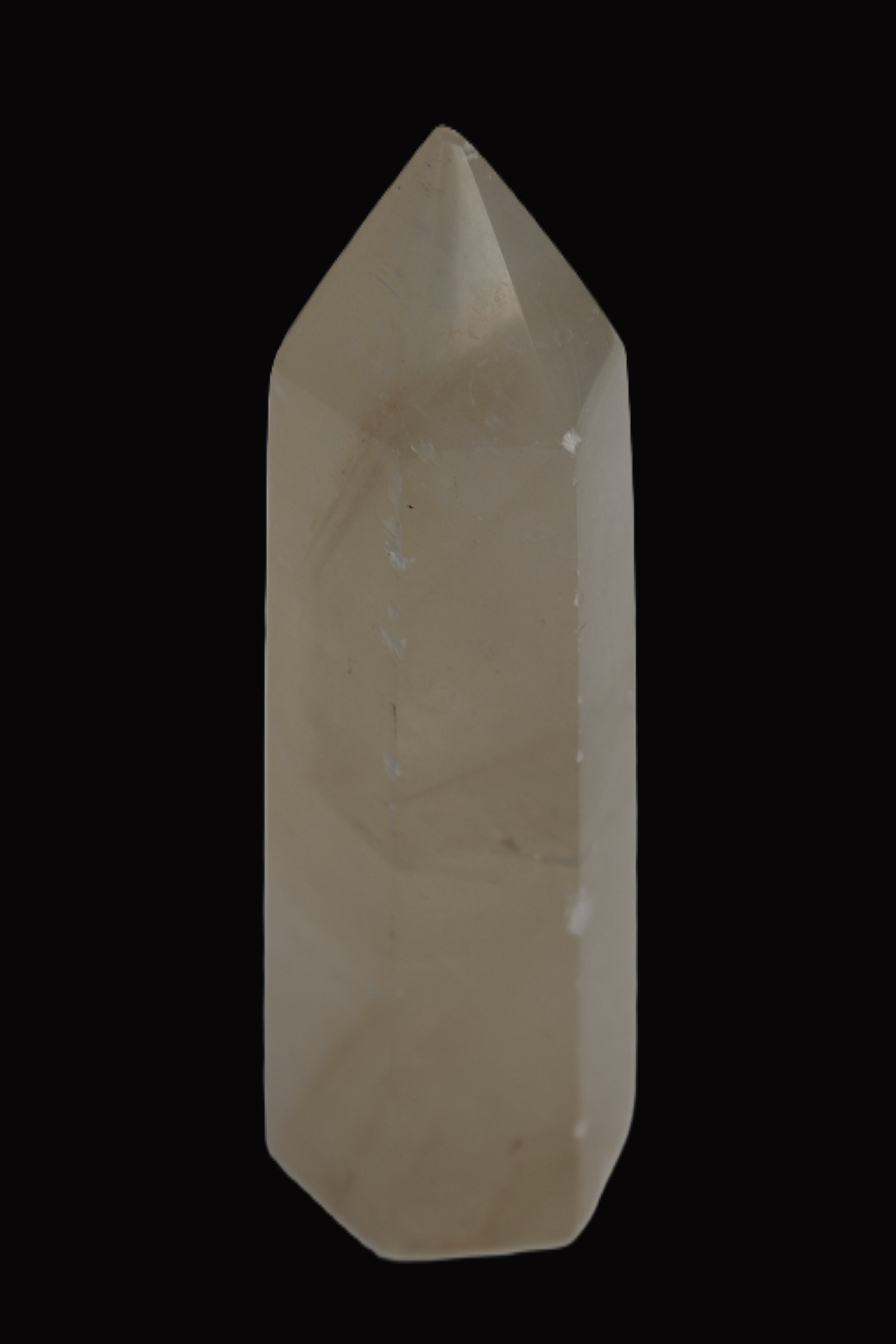 Yellow Calcite spar obelisk from Iceland 216g in sunlight Rocks and Things Store