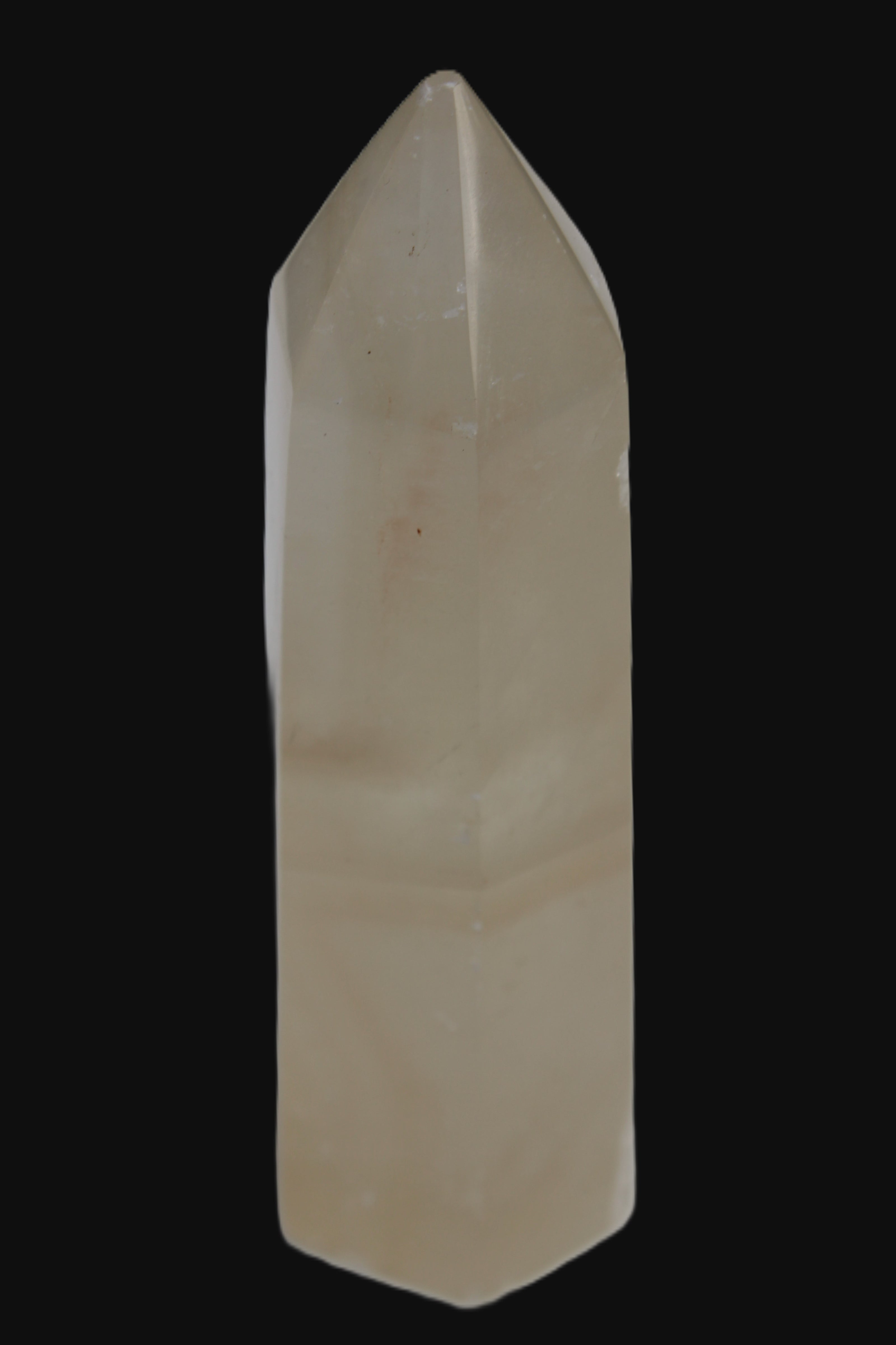 Yellow Calcite spar obelisk from Iceland 216g in sunlight Rocks and Things Store