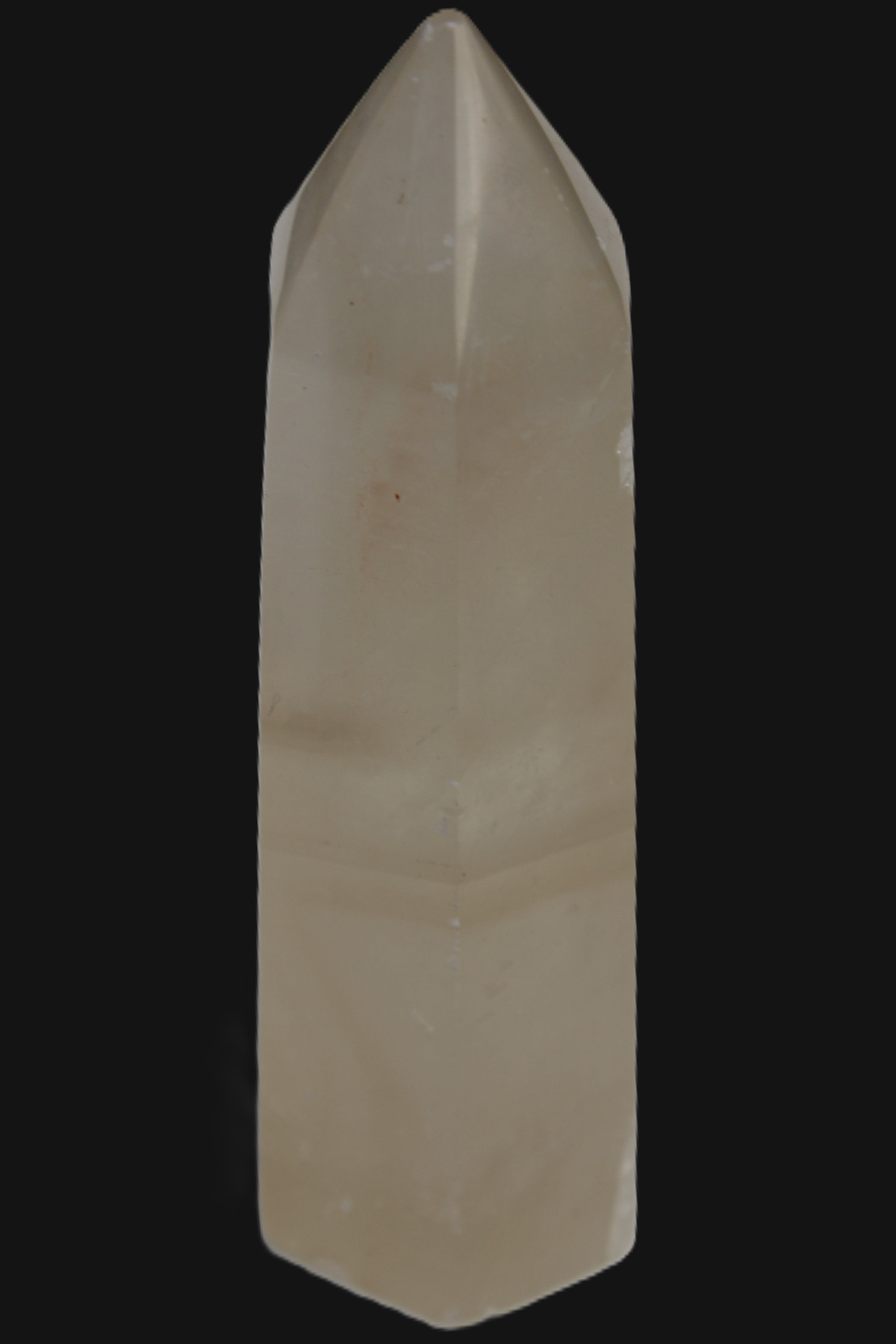 Yellow Calcite spar obelisk from Iceland 216g in sunlight Rocks and Things Store