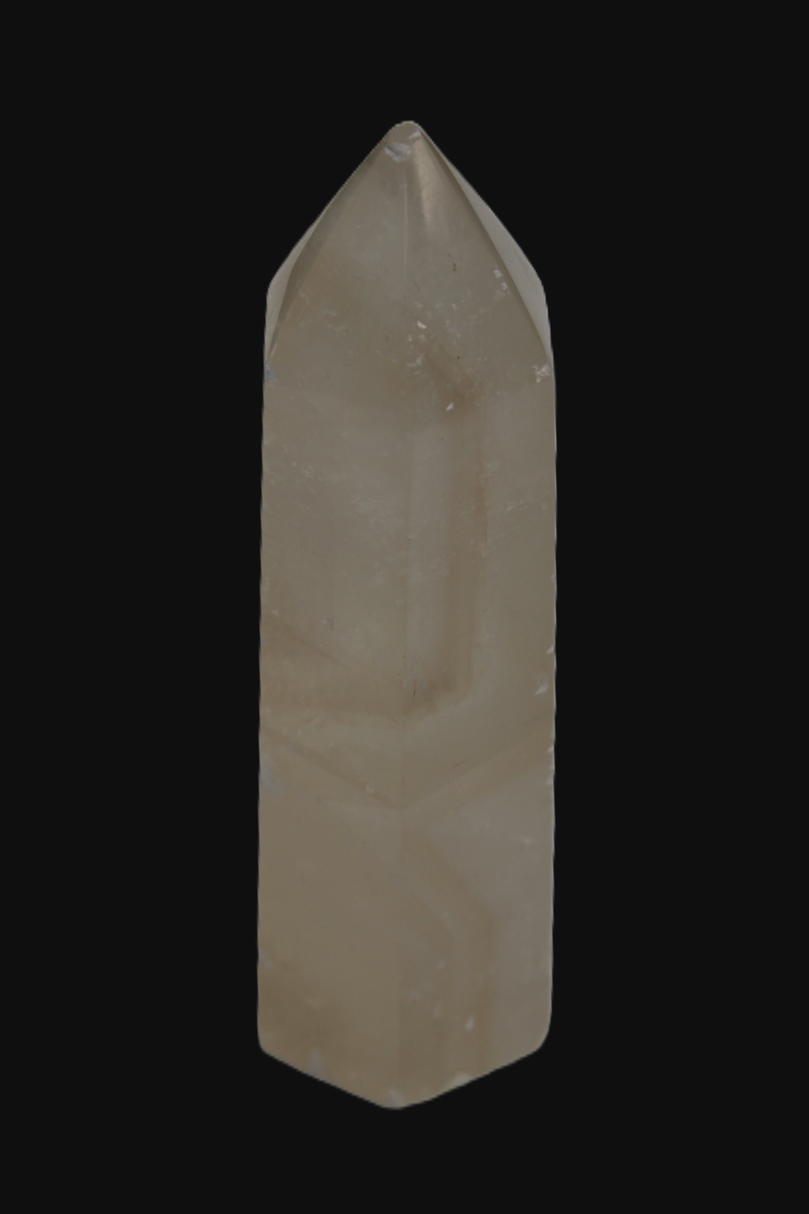 Yellow Calcite spar obelisk from Iceland 216g in sunlight Rocks and Things Store