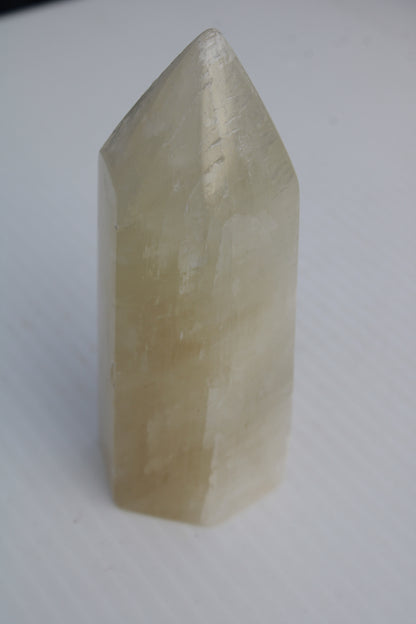 Yellow Calcite spar obelisk from Iceland 327g Rocks and Things