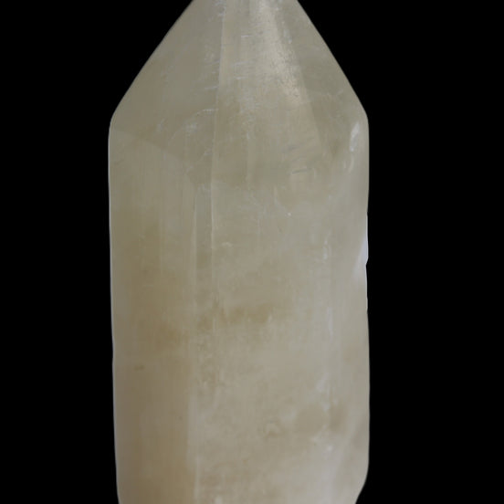 Yellow Calcite spar obelisk from Iceland 327g in sunlight - Rocks and Things Store