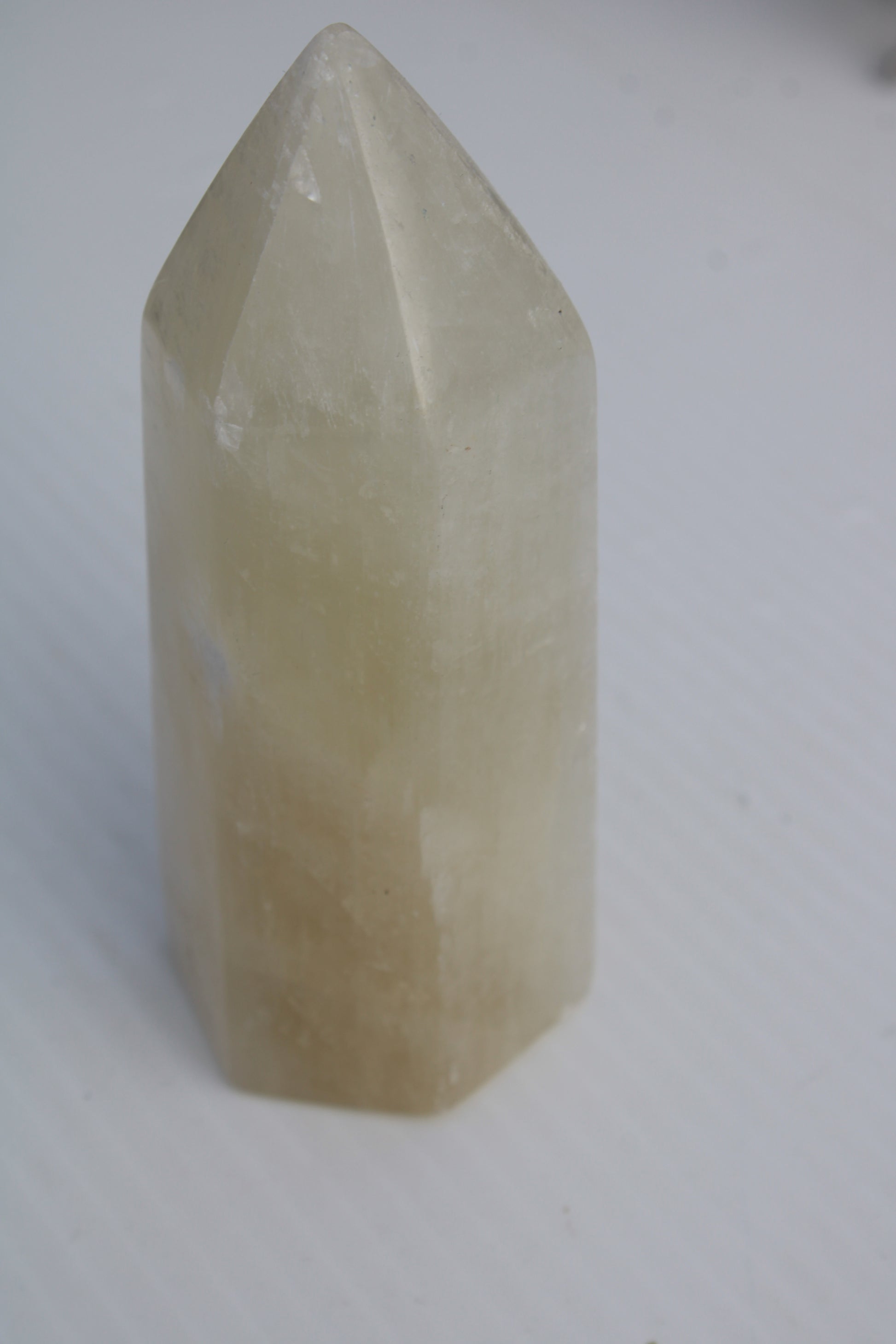 Yellow Calcite spar obelisk from Iceland 327g Rocks and Things