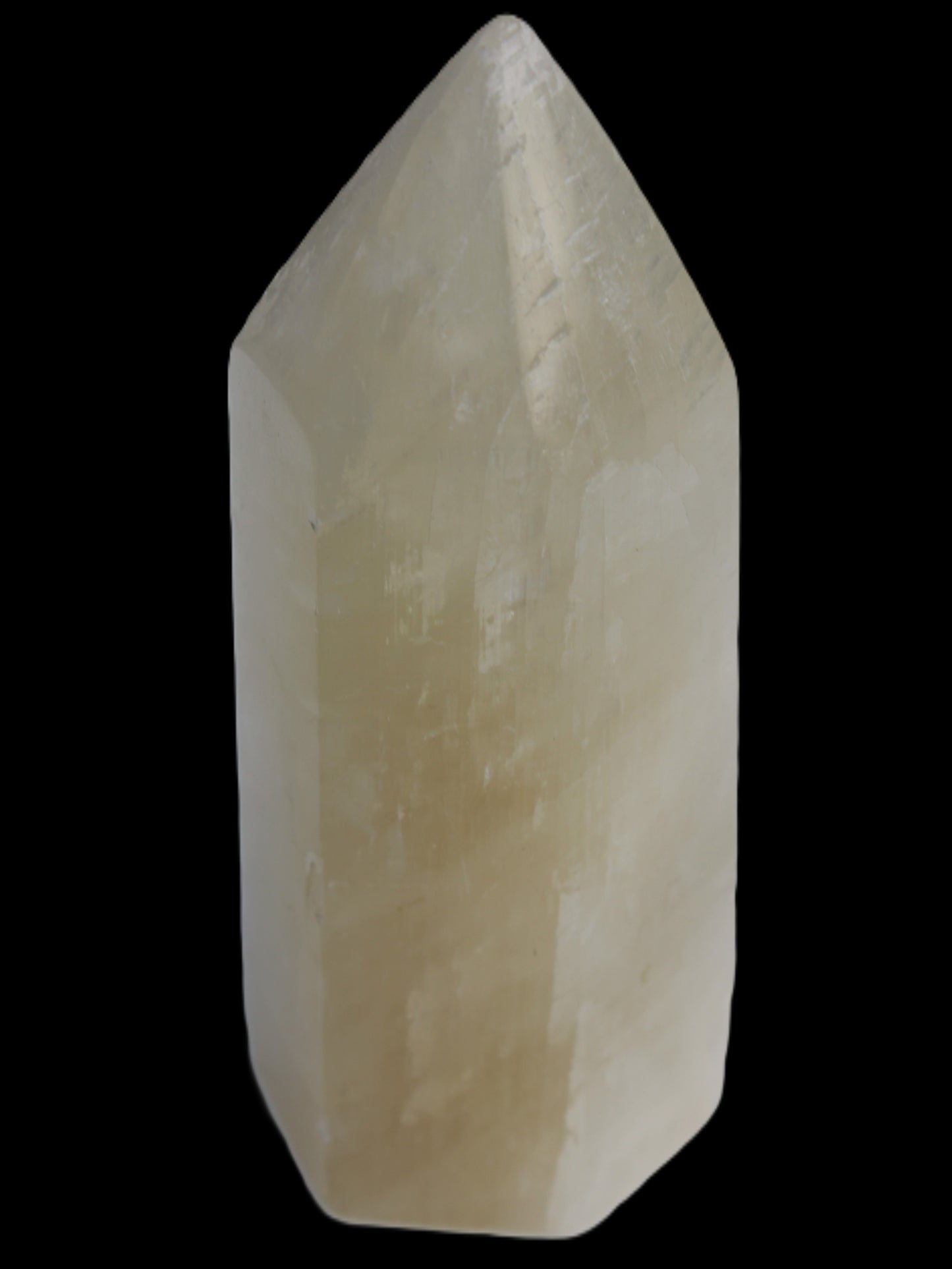 Yellow Calcite spar obelisk from Iceland 327g