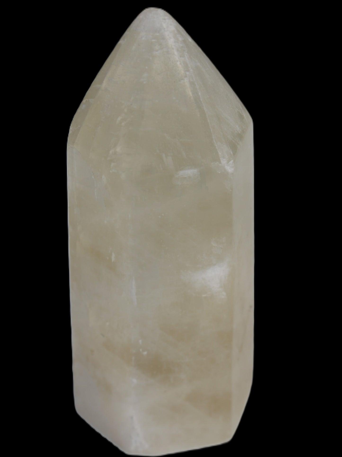 Yellow Calcite spar obelisk from Iceland 327g