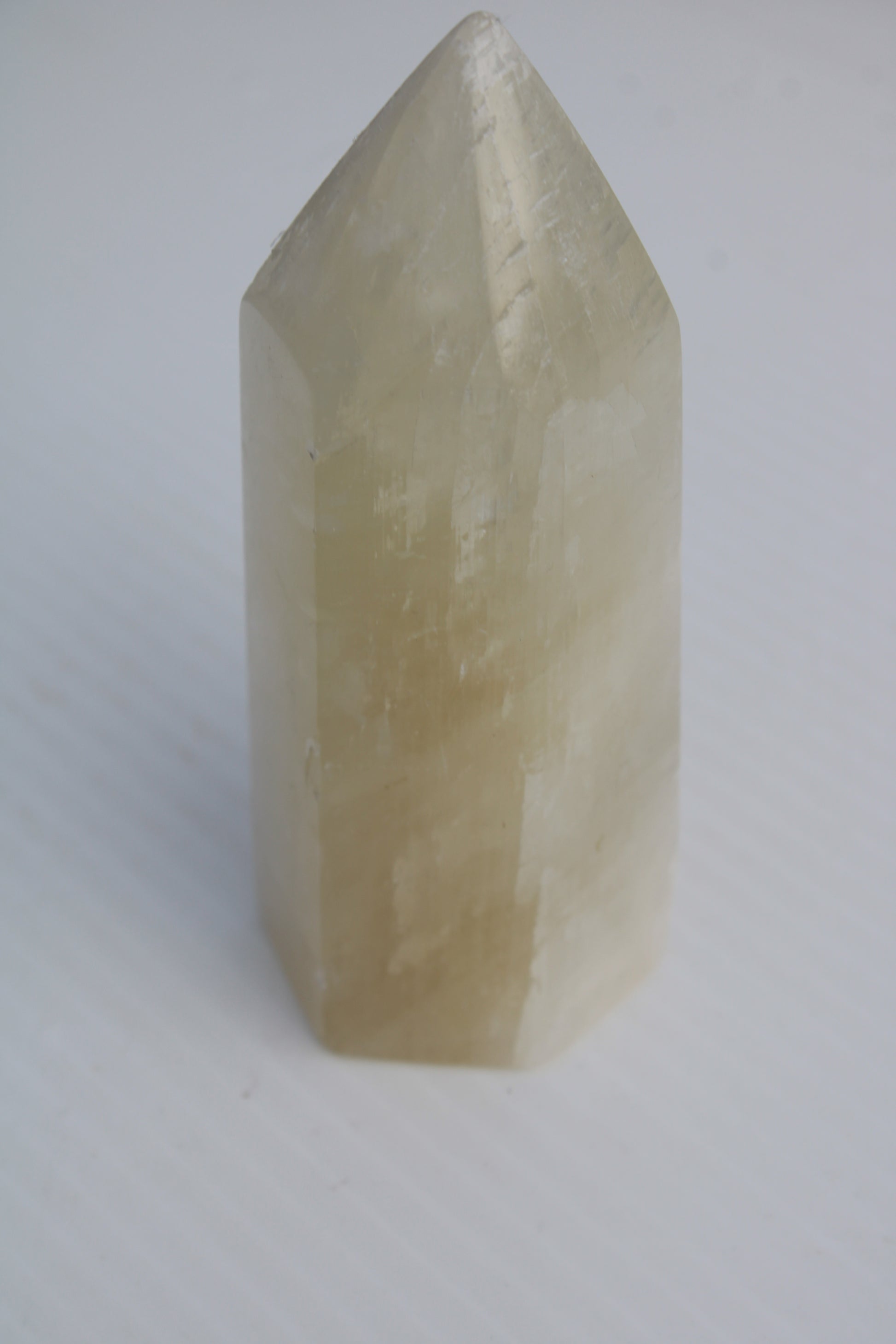 Yellow Calcite spar obelisk from Iceland 327g Rocks and Things