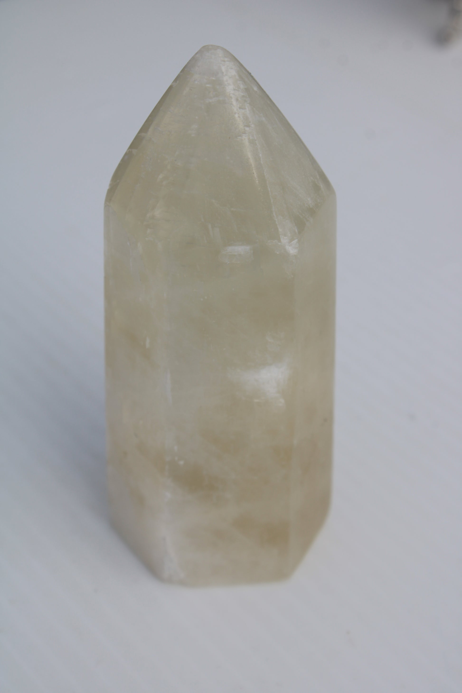 Yellow Calcite spar obelisk from Iceland 327g Rocks and Things