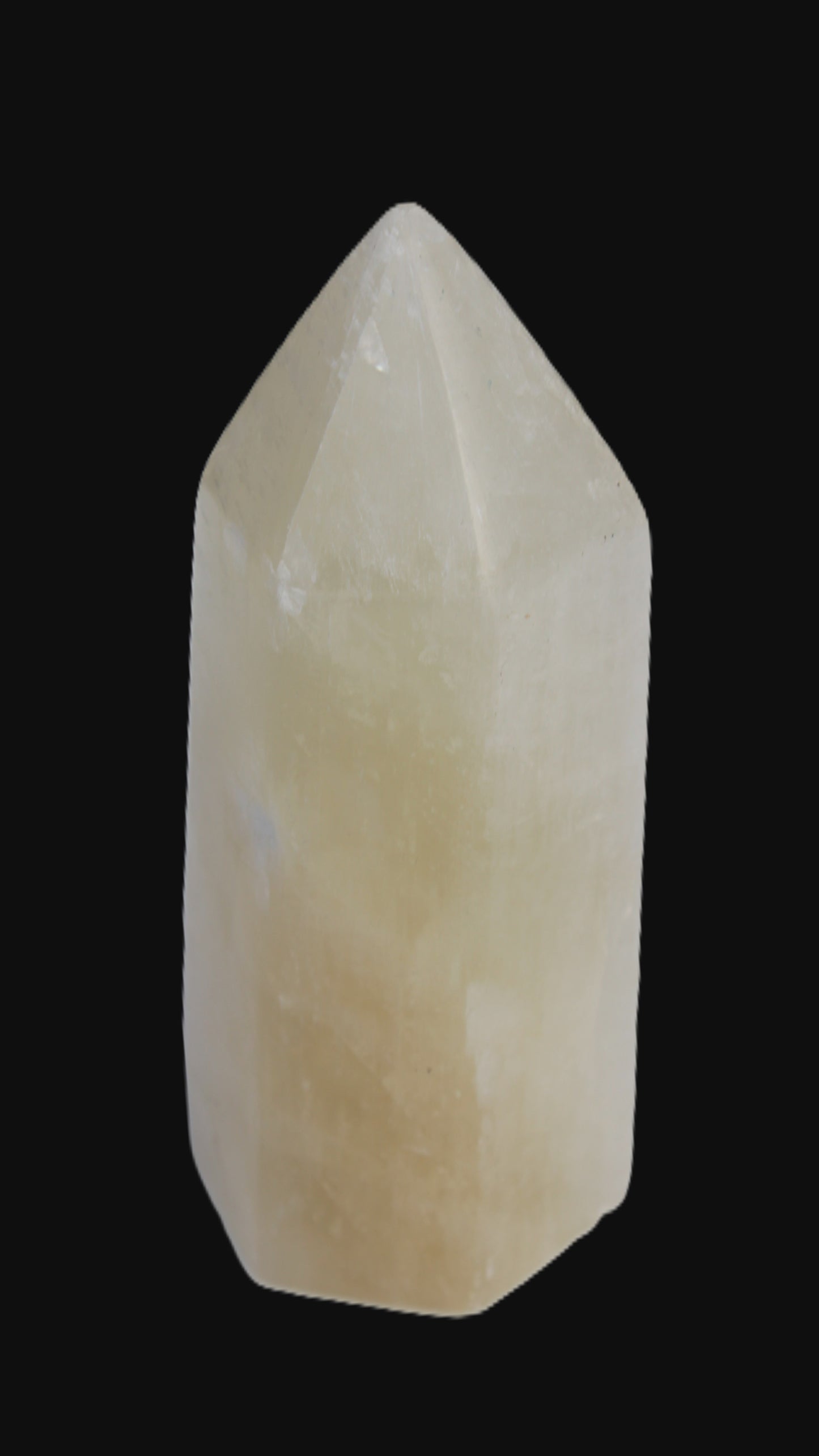 Yellow Calcite spar obelisk from Iceland 327g