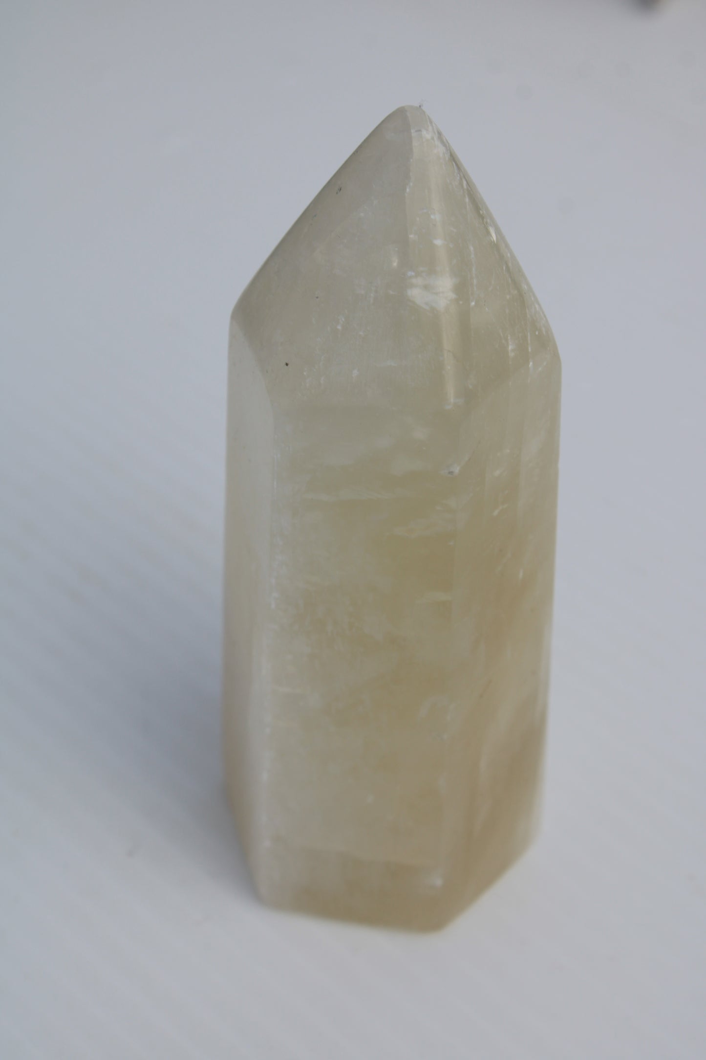 Yellow Calcite spar obelisk from Iceland 327g Rocks and Things