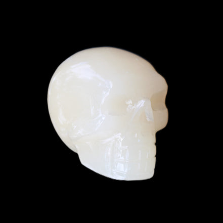 Honey Calcite skull hand-carved 55*47*38mm 183g in sunlight - Rocks and Things Store