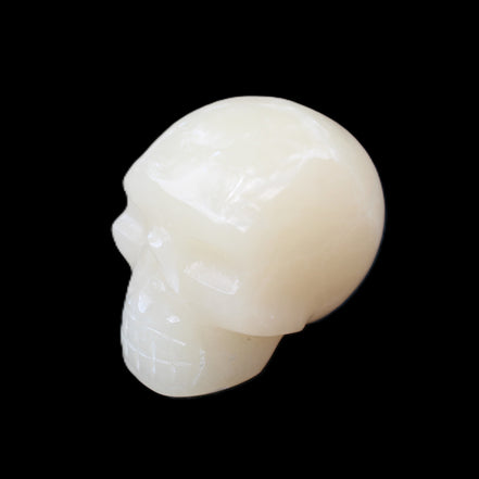 Honey Calcite skull hand-carved 55*47*38mm 183g in sunlight - Rocks and Things Store