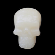 Honey Calcite skull hand-carved 55*47*38mm 183g in sunlight - Rocks and Things Store