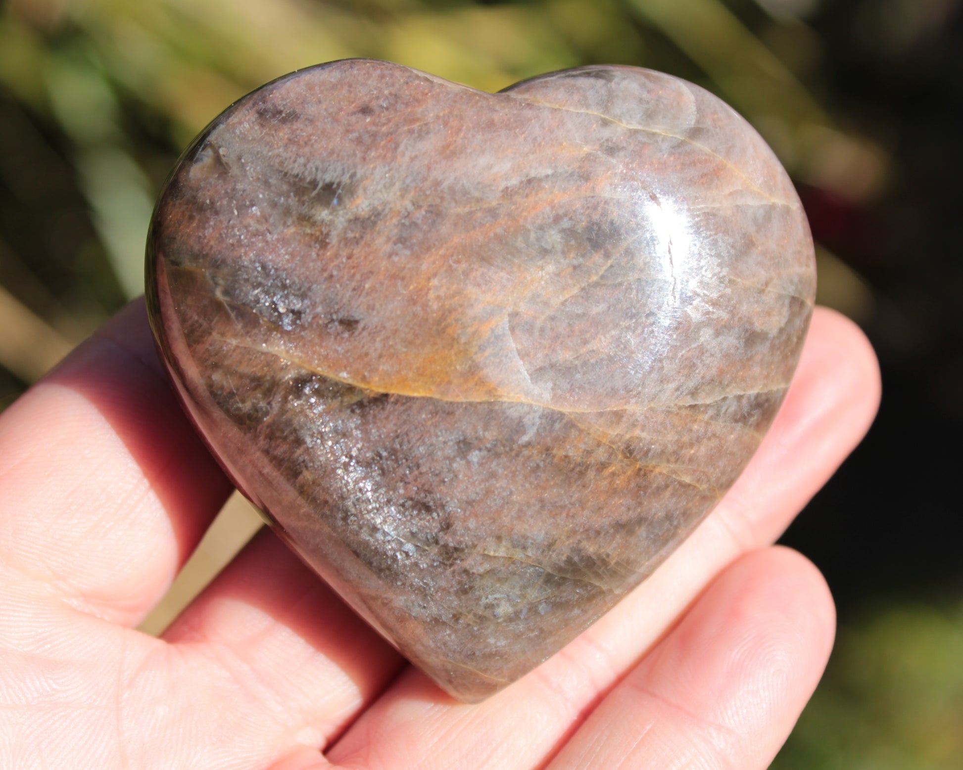 Black Moonstone heart 132g Rocks and Things