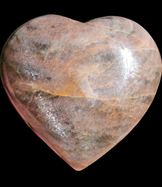 Black Moonstone heart 132g - Rocks and Things Store