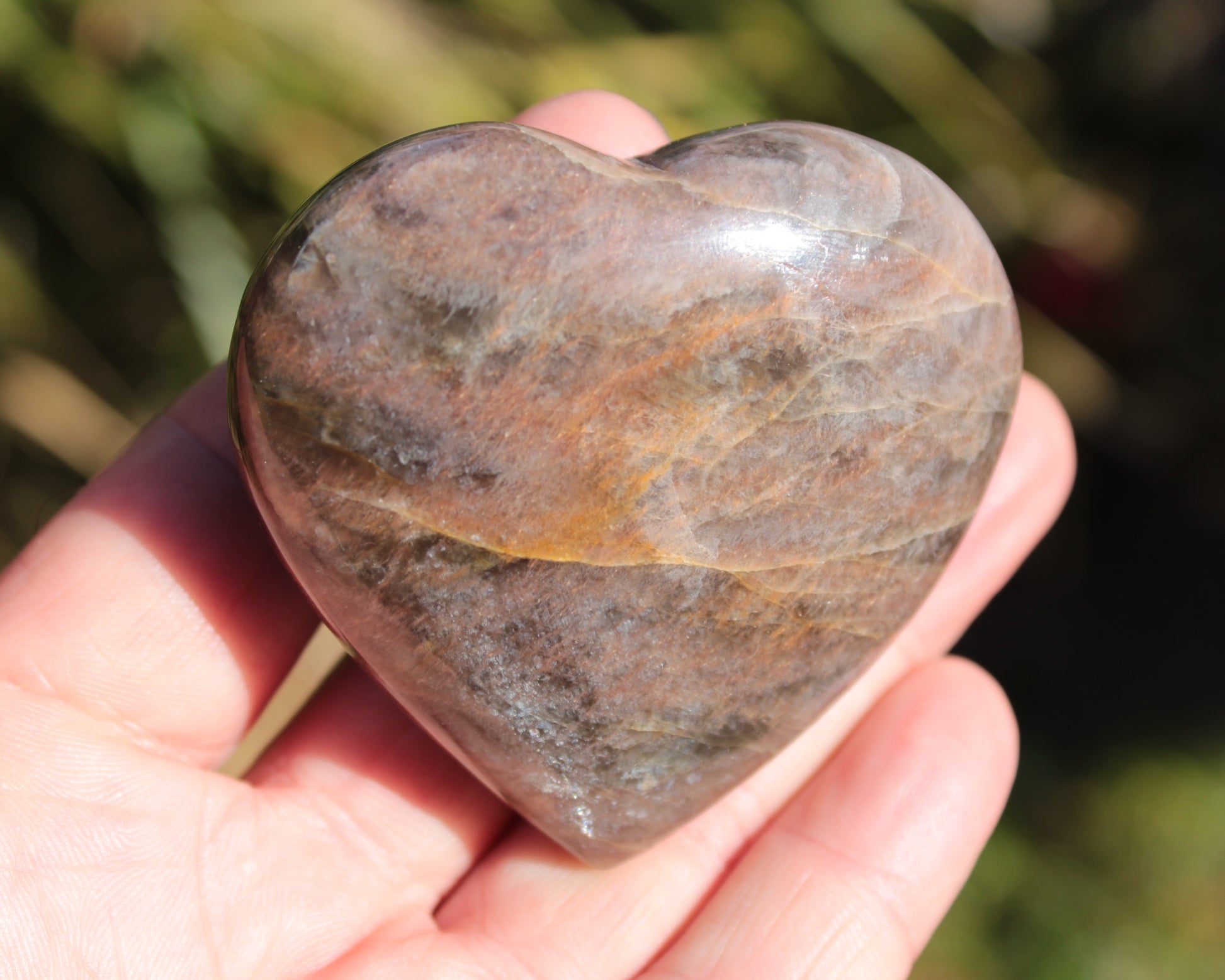 Black Moonstone heart 132g Rocks and Things