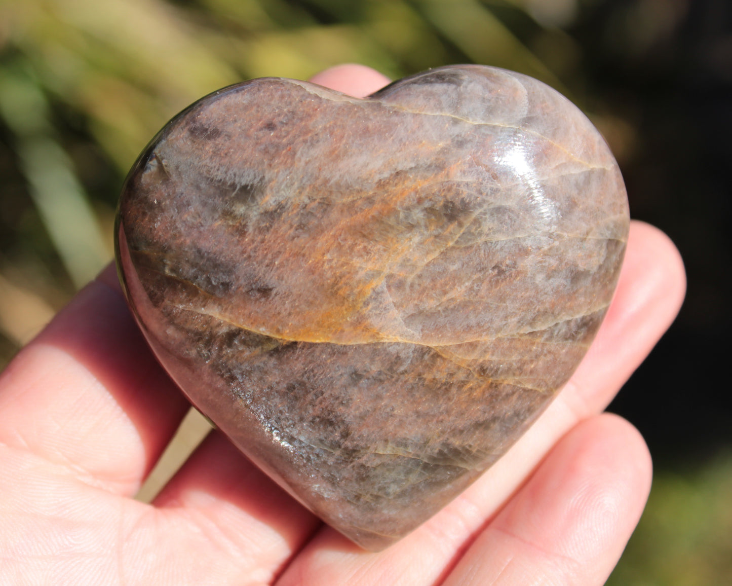 Black Moonstone heart 132g Rocks and Things