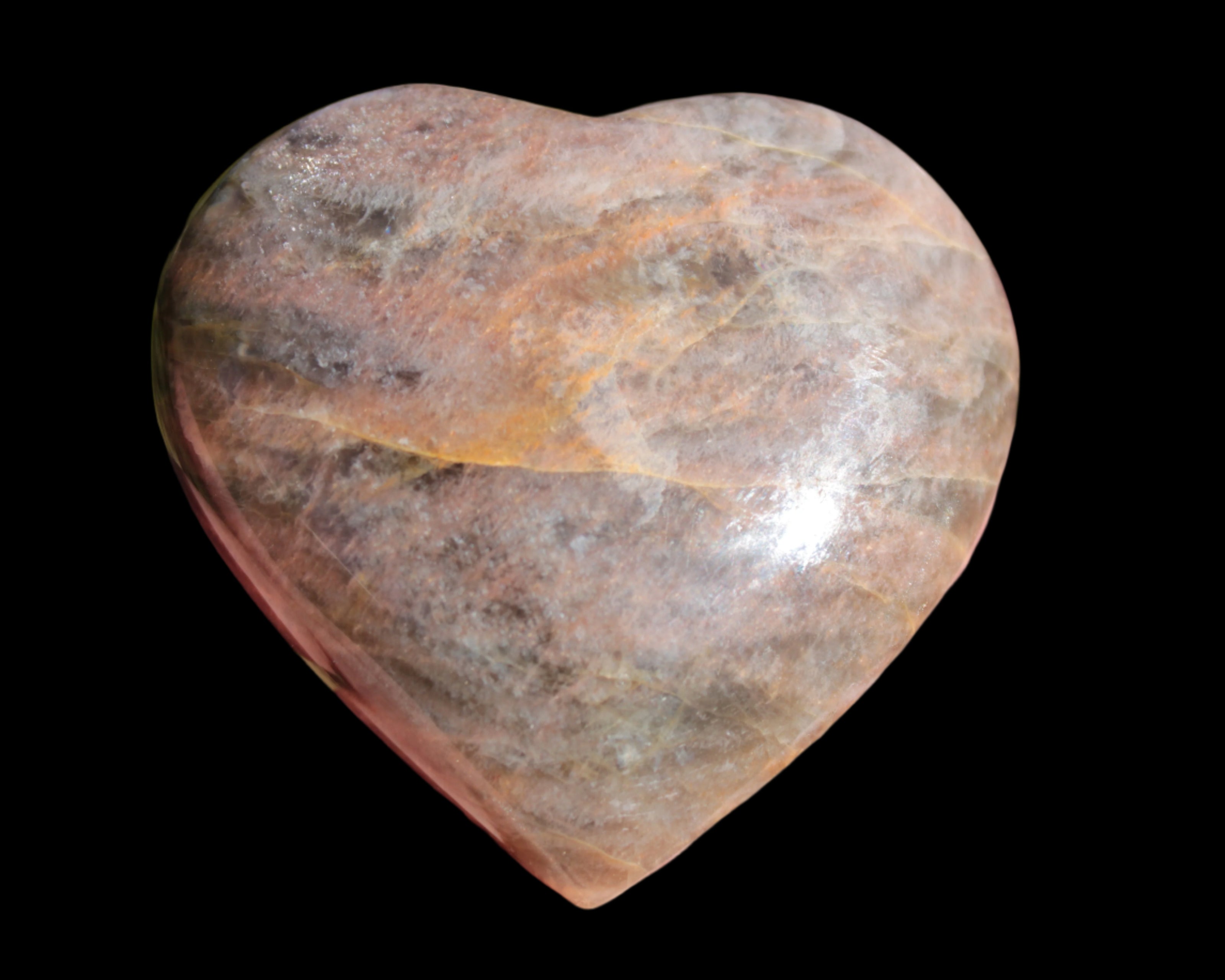 Black Moonstone heart 132g - Rocks and Things Store
