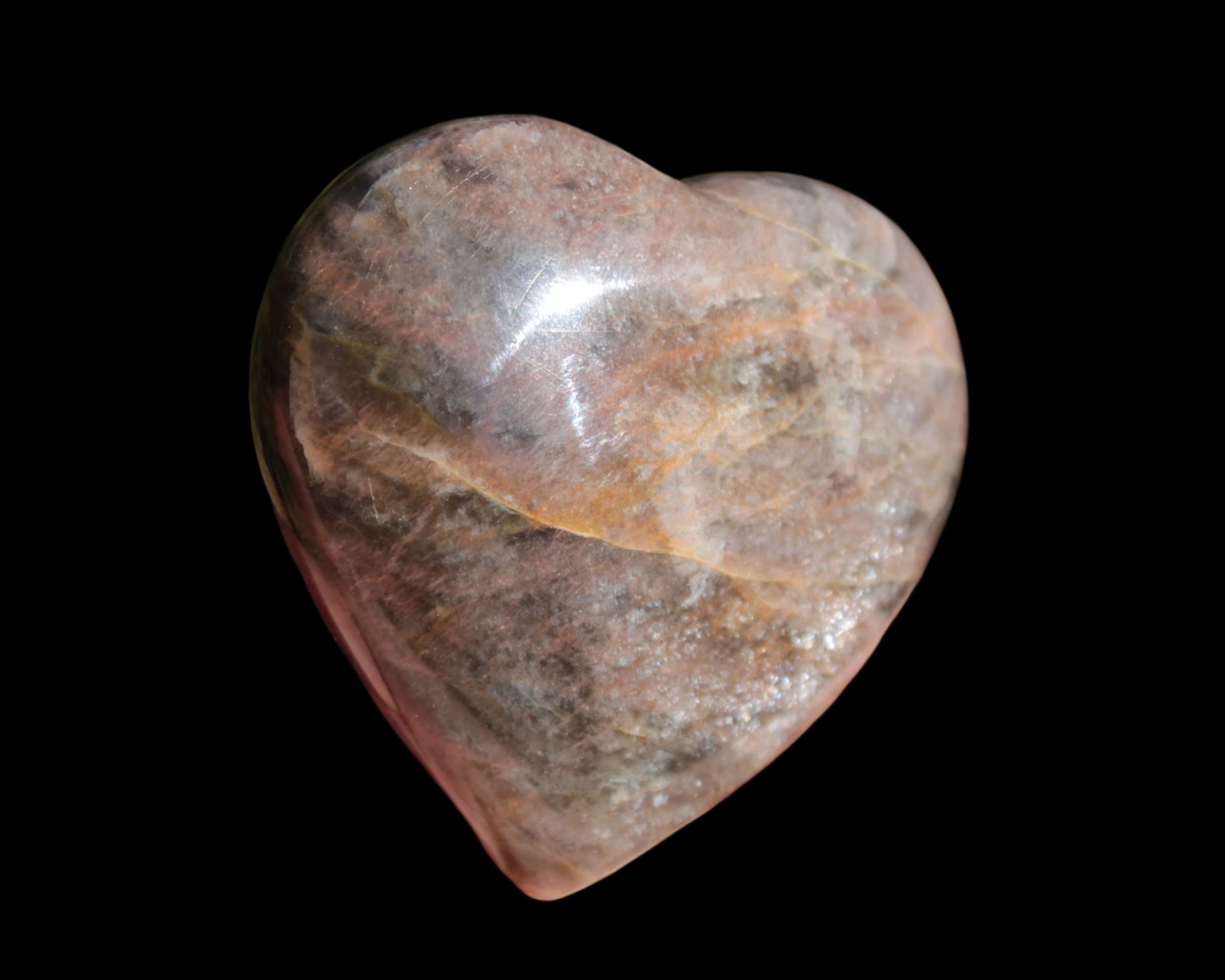 Black Moonstone heart 132g - Rocks and Things Store