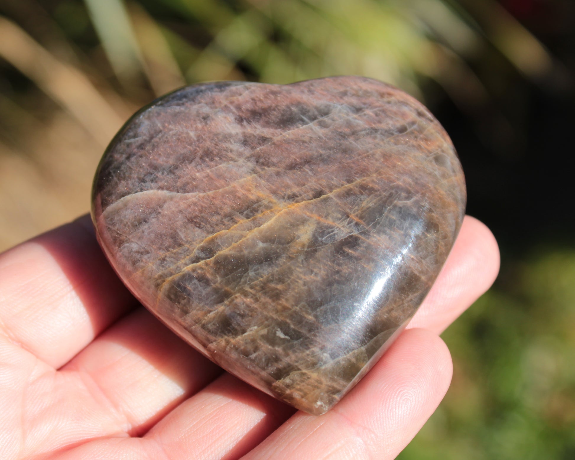 Black Moonstone heart 132g Rocks and Things