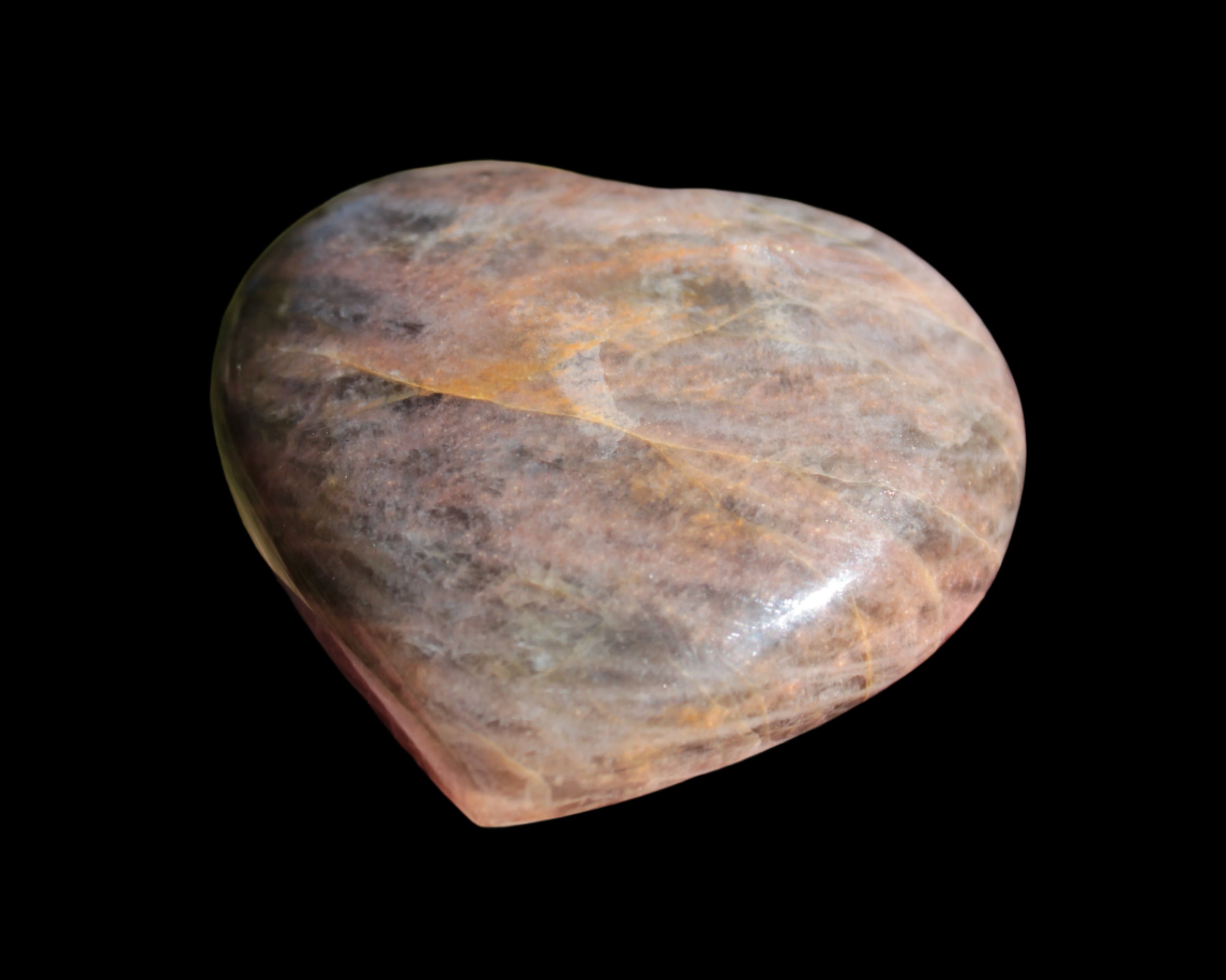 Black Moonstone heart 132g - Rocks and Things Store