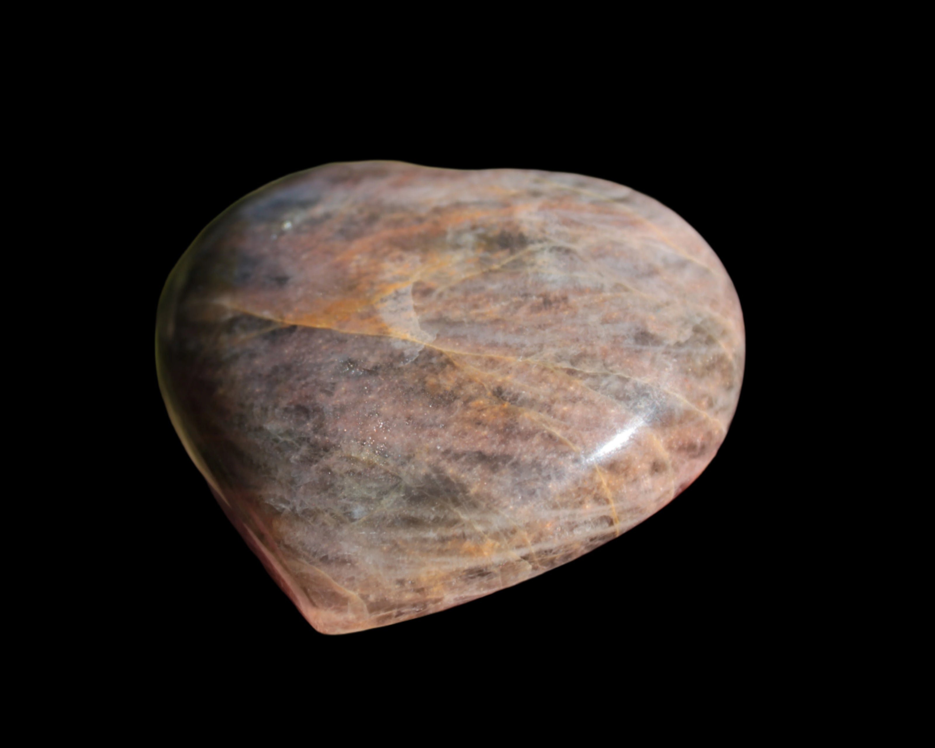 Black Moonstone heart 132g - Rocks and Things Store