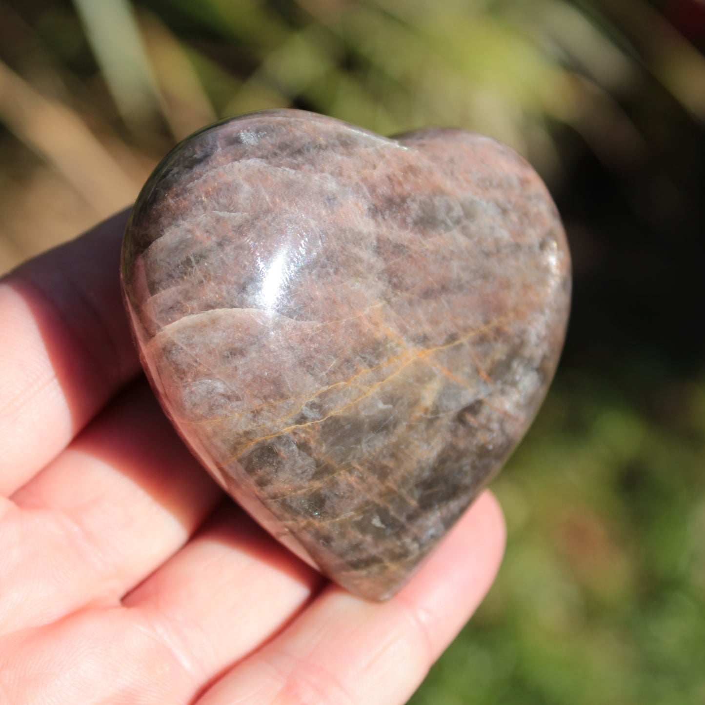 Black Moonstone heart 132g Rocks and Things