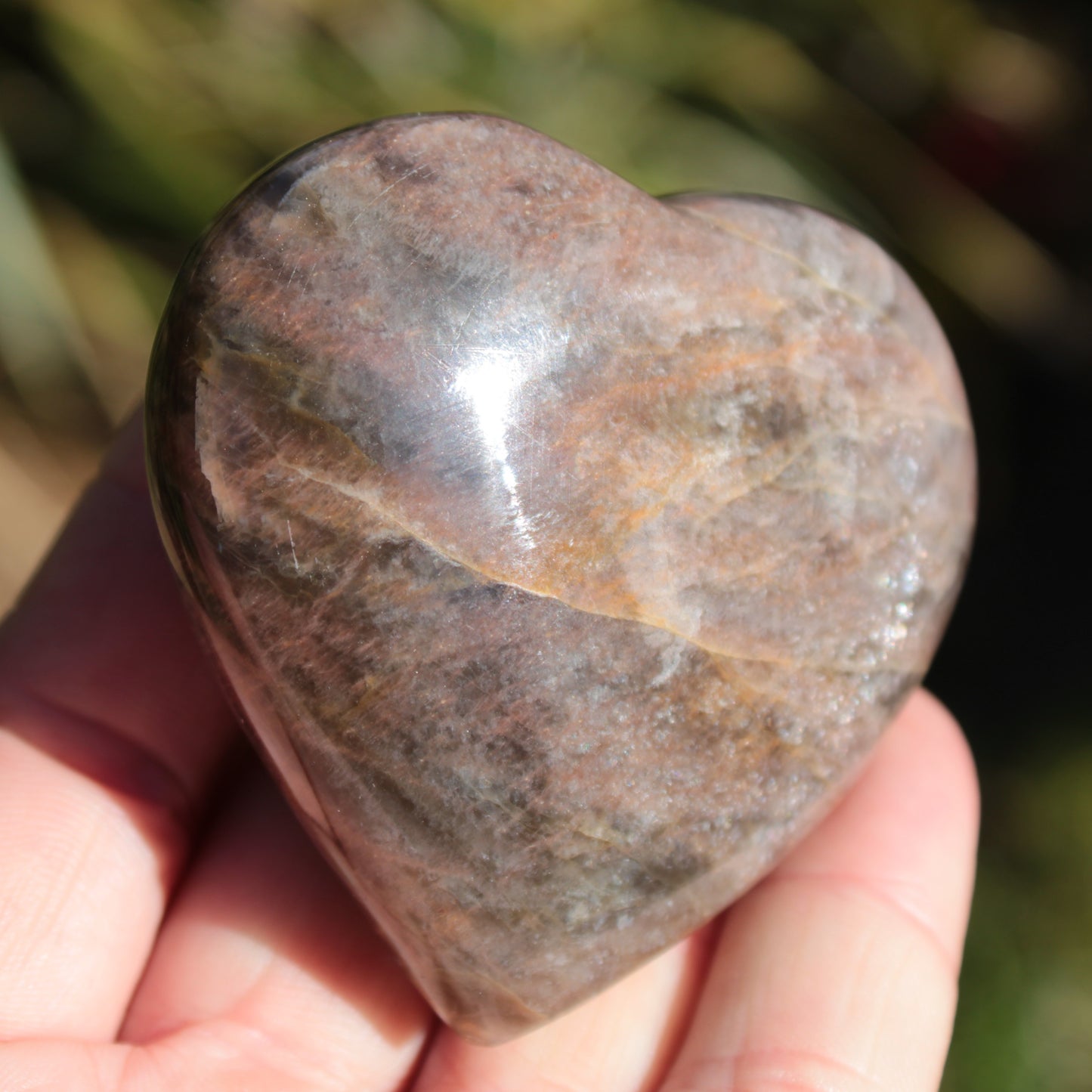 Black Moonstone heart 132g Rocks and Things