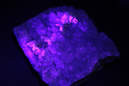 Purple Fluoritewith Calcite angel wings cluster 128g Rocks and Things