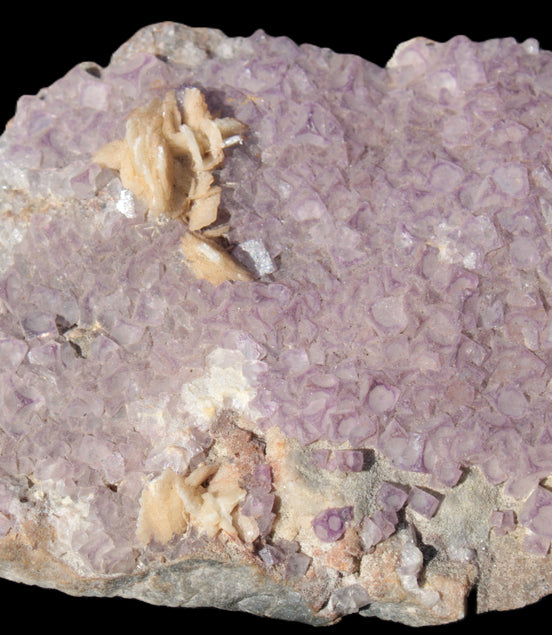Purple Fluoritewith Calcite angel wings cluster 128g Rocks and Things