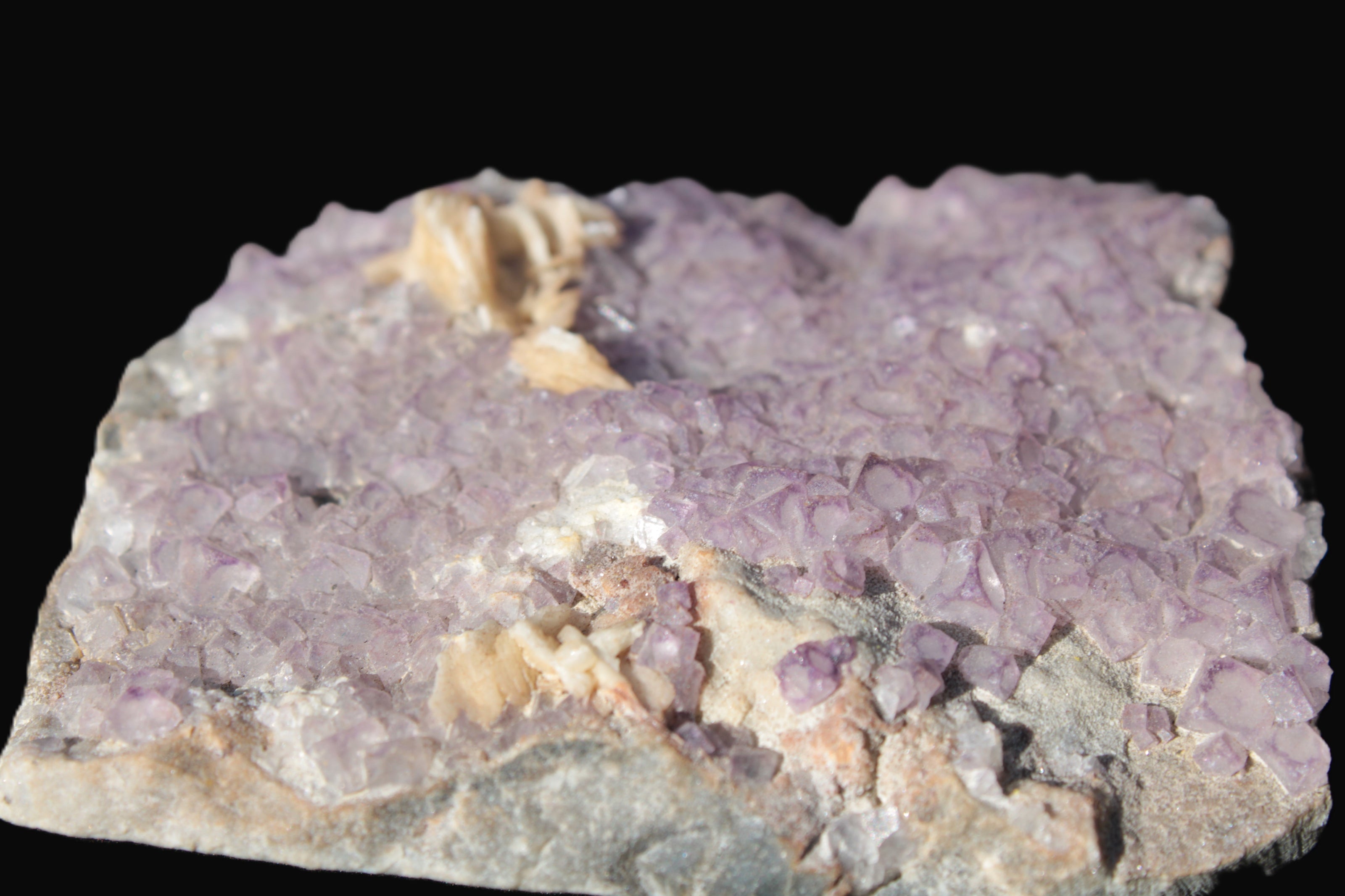 Purple Fluoritewith Calcite angel wings cluster 128g Rocks and Things