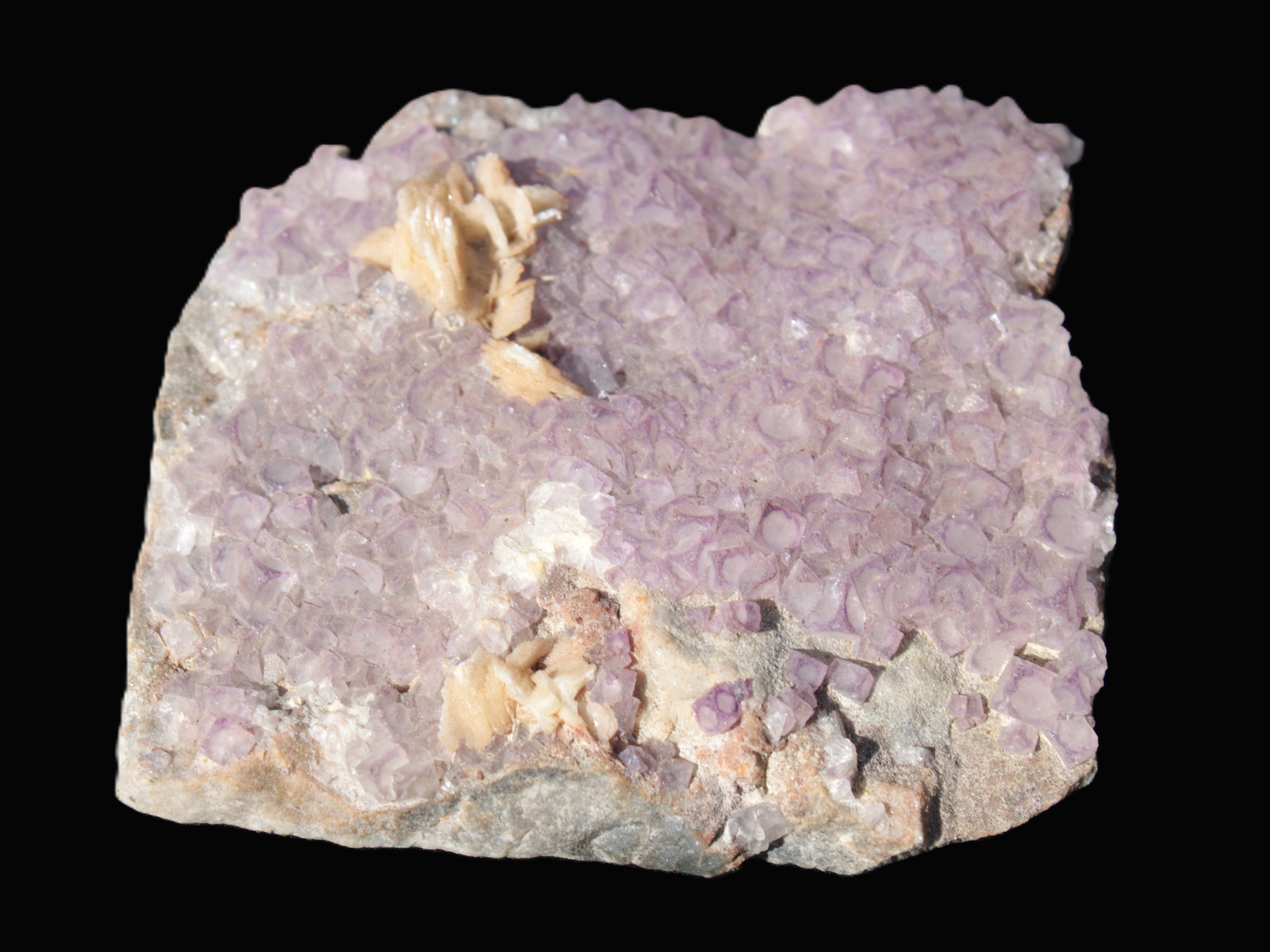 Purple Fluoritewith Calcite angel wings cluster 128g Rocks and Things